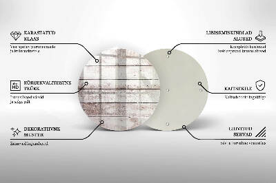 Piatto in vetro per candele con motivo di vecchie assi di legno