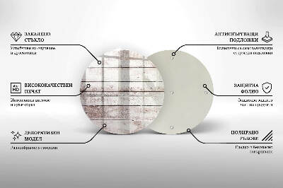 Piatto in vetro per candele con motivo di vecchie assi di legno