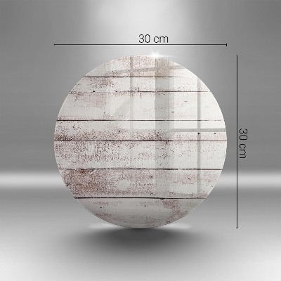 Piatto in vetro per candele con motivo di vecchie assi di legno