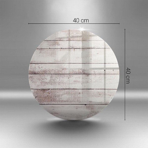 Piatto in vetro per candele con motivo di vecchie assi di legno