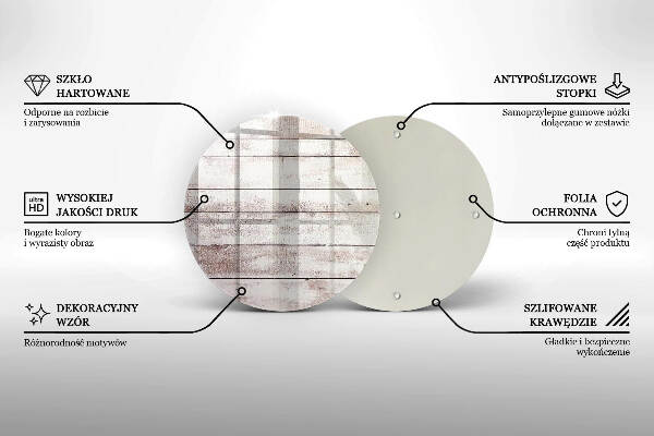 Piatto in vetro per candele con motivo di vecchie assi di legno