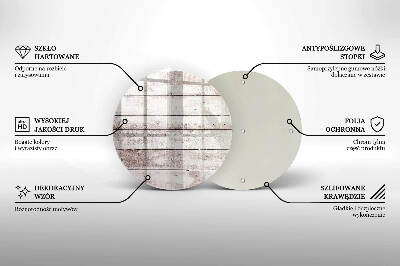 Piatto in vetro per candele con motivo di vecchie assi di legno