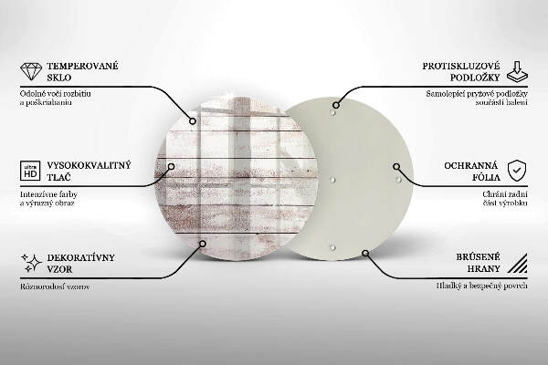 Piatto in vetro per candele con motivo di vecchie assi di legno