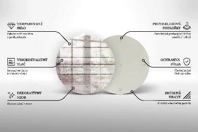 Piatto in vetro per candele con motivo di vecchie assi di legno