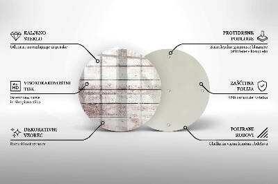 Piatto in vetro per candele con motivo di vecchie assi di legno