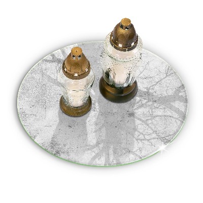 Sottobicchiere in vetro per candele tombali con finitura effetto cemento