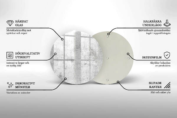 Sottobicchiere in vetro per candele tombali con finitura effetto cemento