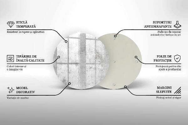 Sottobicchiere in vetro per candele tombali con finitura effetto cemento
