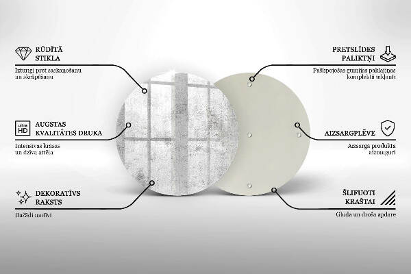 Sottobicchiere in vetro per candele tombali con finitura effetto cemento