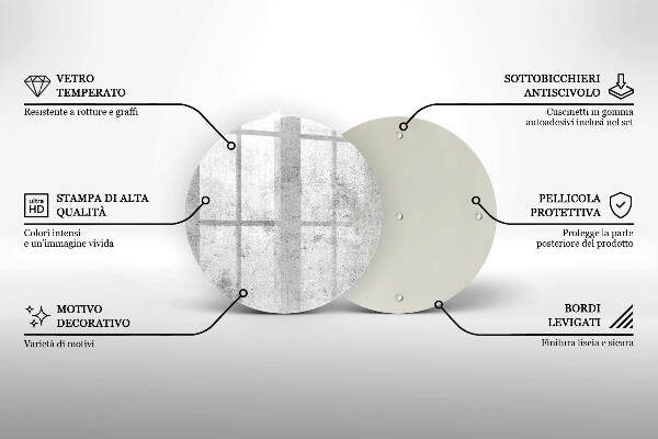 Sottobicchiere in vetro per candele tombali con finitura effetto cemento