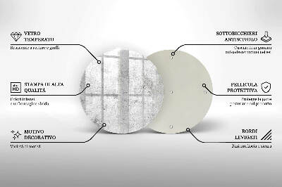 Sottobicchiere in vetro per candele tombali con finitura effetto cemento
