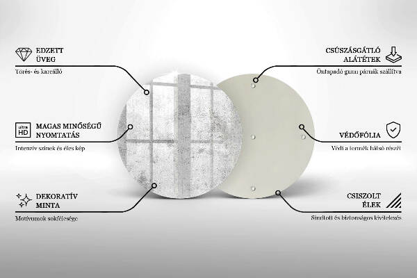 Sottobicchiere in vetro per candele tombali con finitura effetto cemento