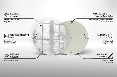 Sottobicchiere in vetro per candele tombali con finitura effetto cemento