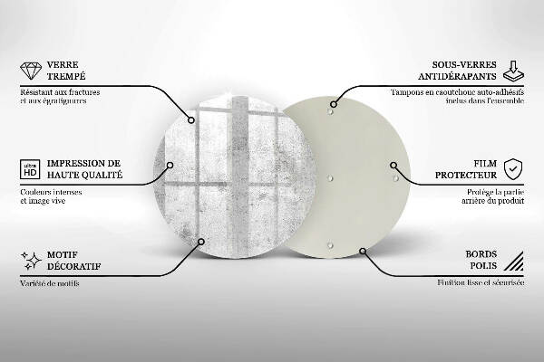Sottobicchiere in vetro per candele tombali con finitura effetto cemento