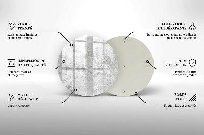 Sottobicchiere in vetro per candele tombali con finitura effetto cemento