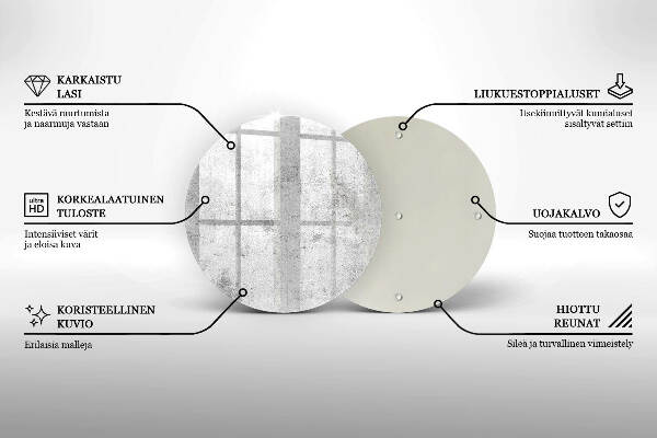 Sottobicchiere in vetro per candele tombali con finitura effetto cemento