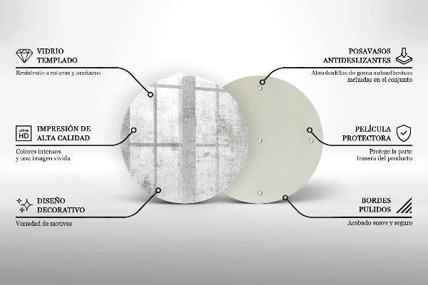 Sottobicchiere in vetro per candele tombali con finitura effetto cemento
