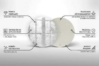 Sottobicchiere in vetro per candele tombali con finitura effetto cemento