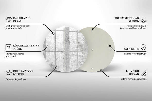 Sottobicchiere in vetro per candele tombali con finitura effetto cemento