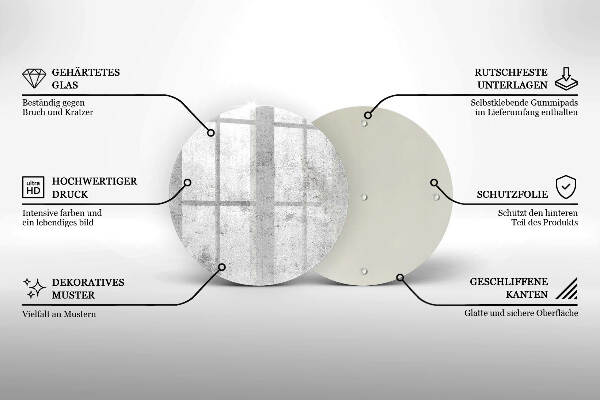 Sottobicchiere in vetro per candele tombali con finitura effetto cemento