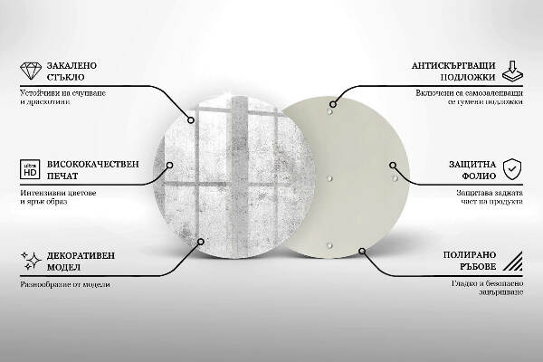 Sottobicchiere in vetro per candele tombali con finitura effetto cemento
