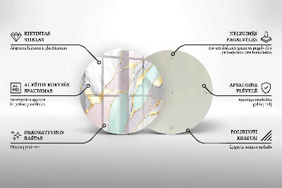 Piatto in vetro per candele con motivo marmo pastello