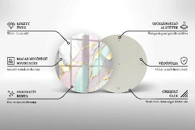 Piatto in vetro per candele con motivo marmo pastello