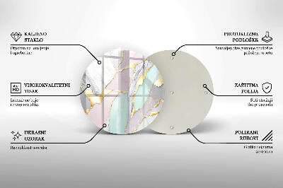 Piatto in vetro per candele con motivo marmo pastello