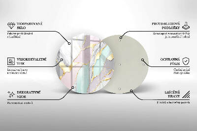 Piatto in vetro per candele con motivo marmo pastello