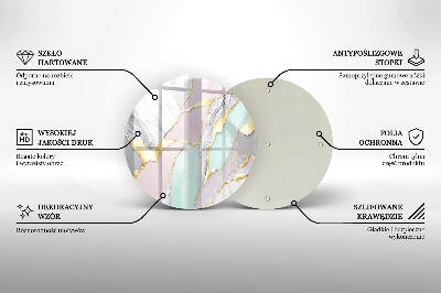 Piatto in vetro per candele con motivo marmo pastello