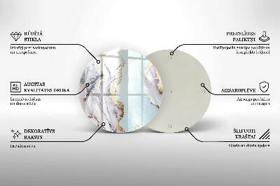 Sottobicchiere in vetro per candele tombali con motivo in marmo pastello