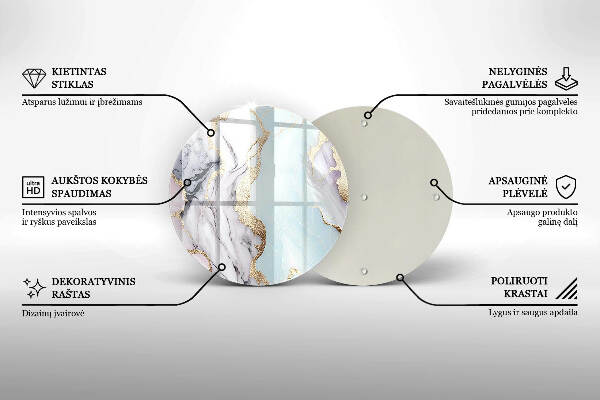 Sottobicchiere in vetro per candele tombali con motivo in marmo pastello