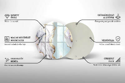Sottobicchiere in vetro per candele tombali con motivo in marmo pastello
