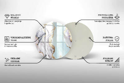 Sottobicchiere in vetro per candele tombali con motivo in marmo pastello