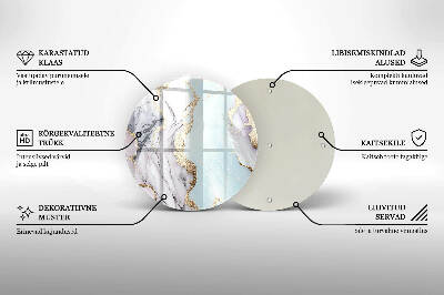 Sottobicchiere in vetro per candele tombali con motivo in marmo pastello