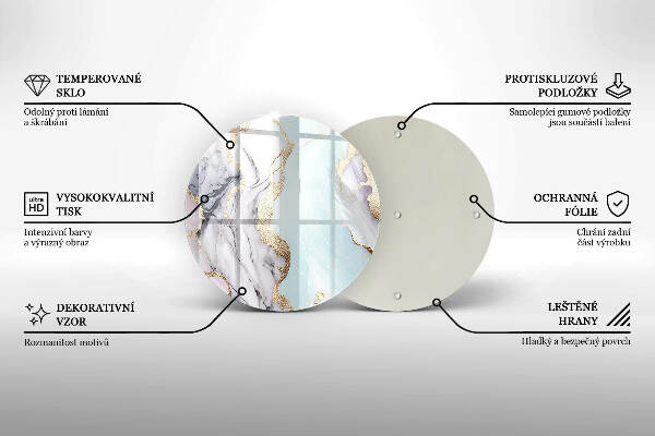 Sottobicchiere in vetro per candele tombali con motivo in marmo pastello