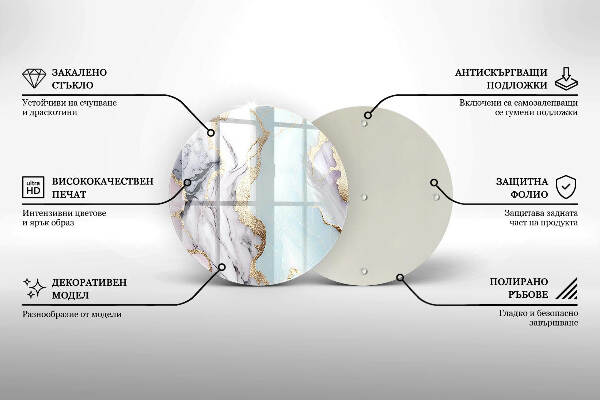 Sottobicchiere in vetro per candele tombali con motivo in marmo pastello
