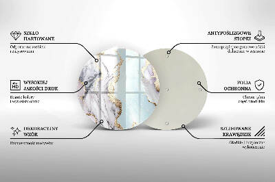 Sottobicchiere in vetro per candele tombali con motivo in marmo pastello