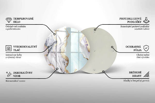 Sottobicchiere in vetro per candele tombali con motivo in marmo pastello