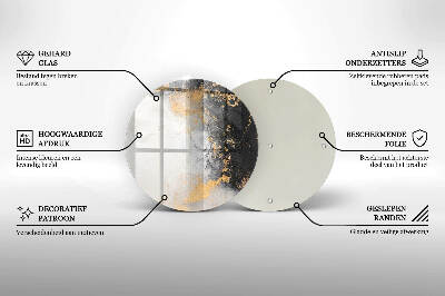 Sottobicchiere in vetro per candele tombali con motivo astratto impreziosito da dettagli dorati
