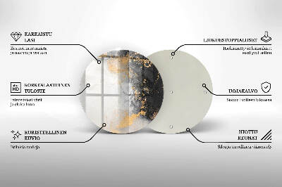 Sottobicchiere in vetro per candele tombali con motivo astratto impreziosito da dettagli dorati