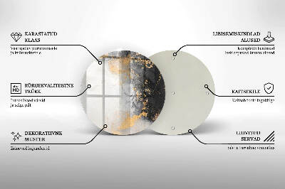 Sottobicchiere in vetro per candele tombali con motivo astratto impreziosito da dettagli dorati