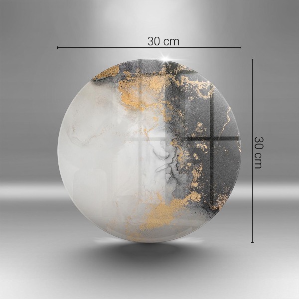 Sottobicchiere in vetro per candele tombali con motivo astratto impreziosito da dettagli dorati