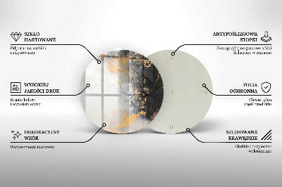 Sottobicchiere in vetro per candele tombali con motivo astratto impreziosito da dettagli dorati