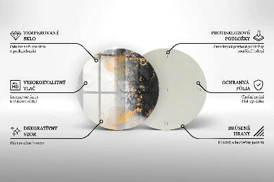 Sottobicchiere in vetro per candele tombali con motivo astratto impreziosito da dettagli dorati