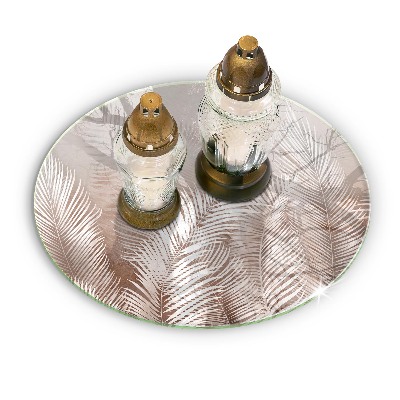 Sottobicchiere in vetro per candele tombali con motivo vegetale in stile boho