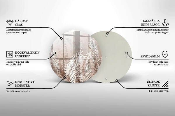 Sottobicchiere in vetro per candele tombali con motivo vegetale in stile boho