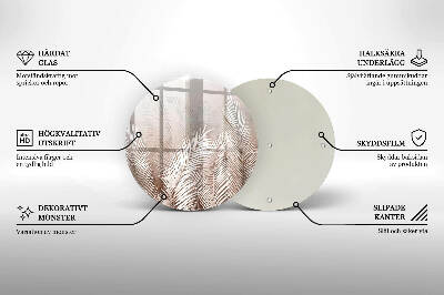 Sottobicchiere in vetro per candele tombali con motivo vegetale in stile boho