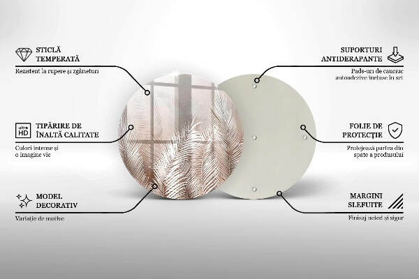 Sottobicchiere in vetro per candele tombali con motivo vegetale in stile boho