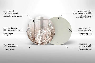 Sottobicchiere in vetro per candele tombali con motivo vegetale in stile boho